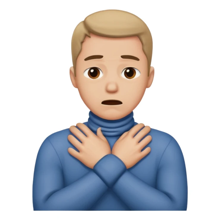 Man with hands gripped around NECK crossed like he is choking sticker