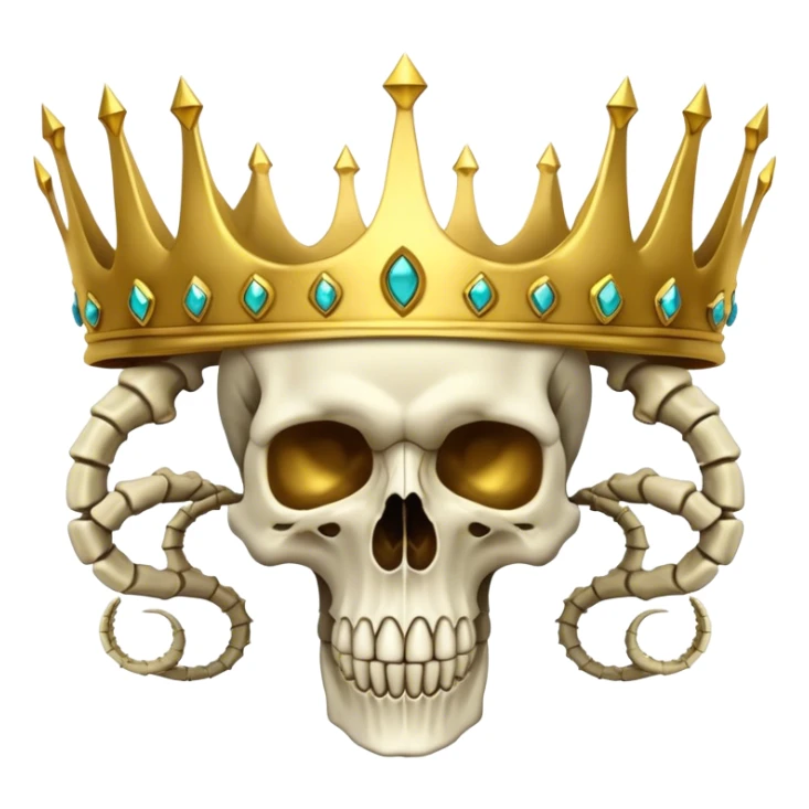 Bone Hydra Emperor – A skeletal hydra with regenerating skulls, each head adorned with crowns stolen from fallen gods. sticker