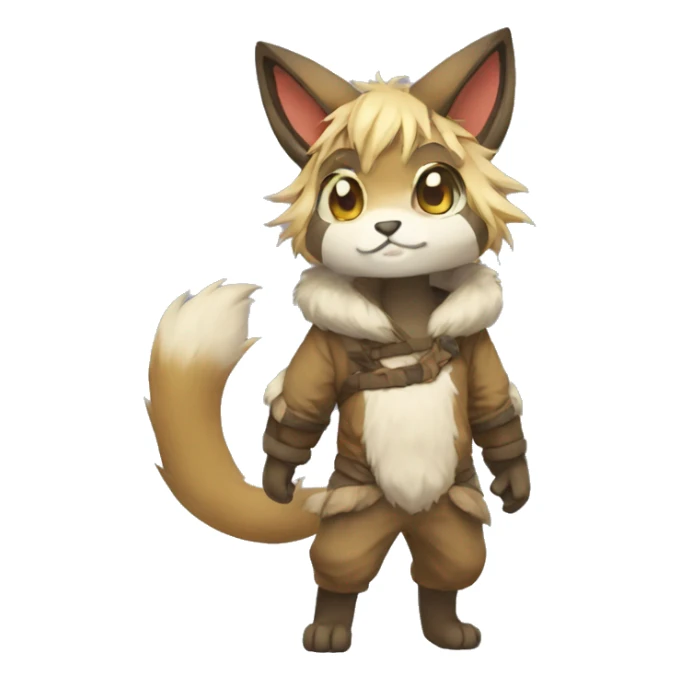 Kemono-style, Chibi, Anthro-Fur-Sona-Fakémon, clothing, Full Body sticker