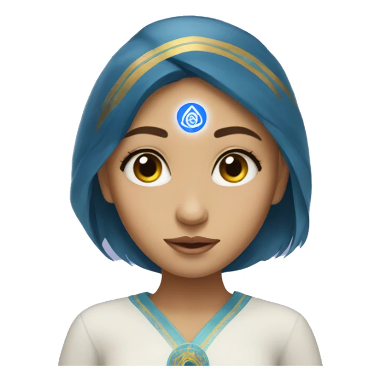 Kazakh girl with the third eye chakra sticker