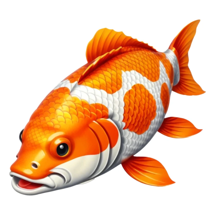 Big spotted koi fish with it's mouth open sticker