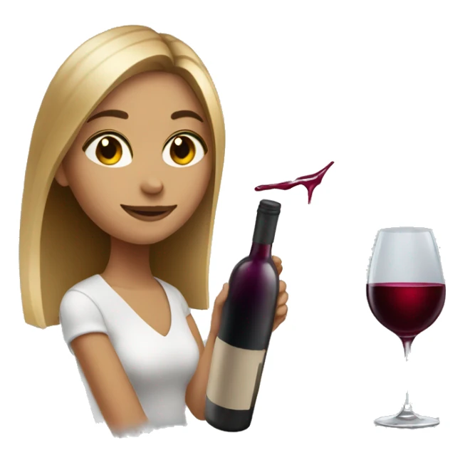 Girls with wine, brush and canvas sticker