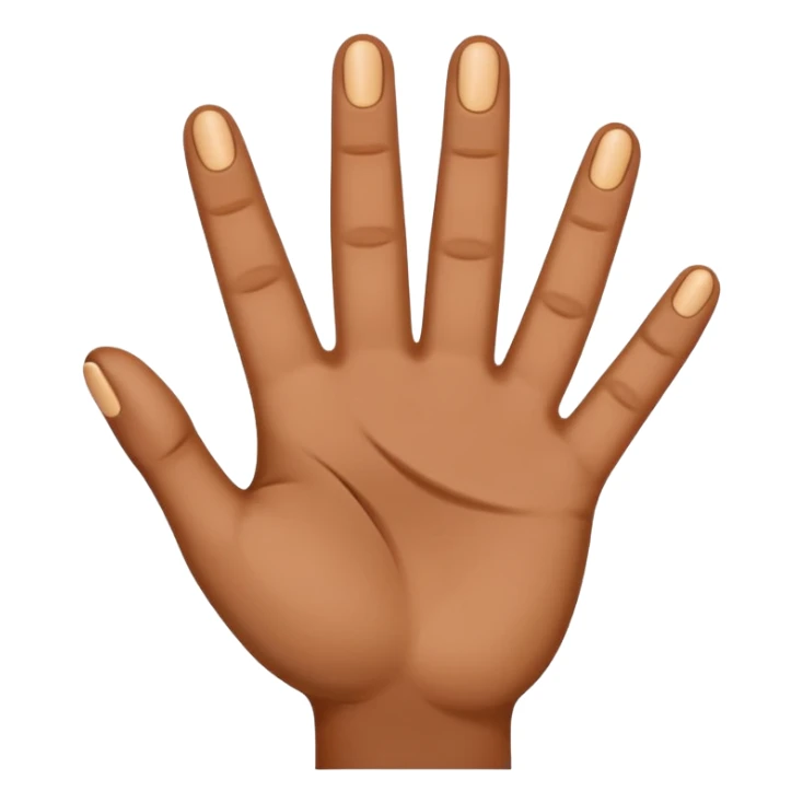 hand making the three-finger blessing gesture, slightly tanned, brownish, static, regular emoji size, classic emoji style sticker