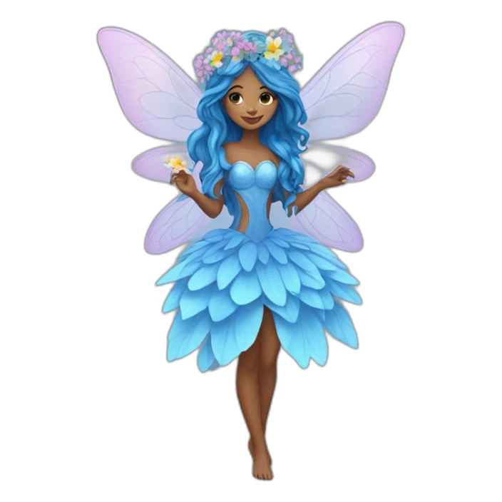 Blue fairy with flowers sticker