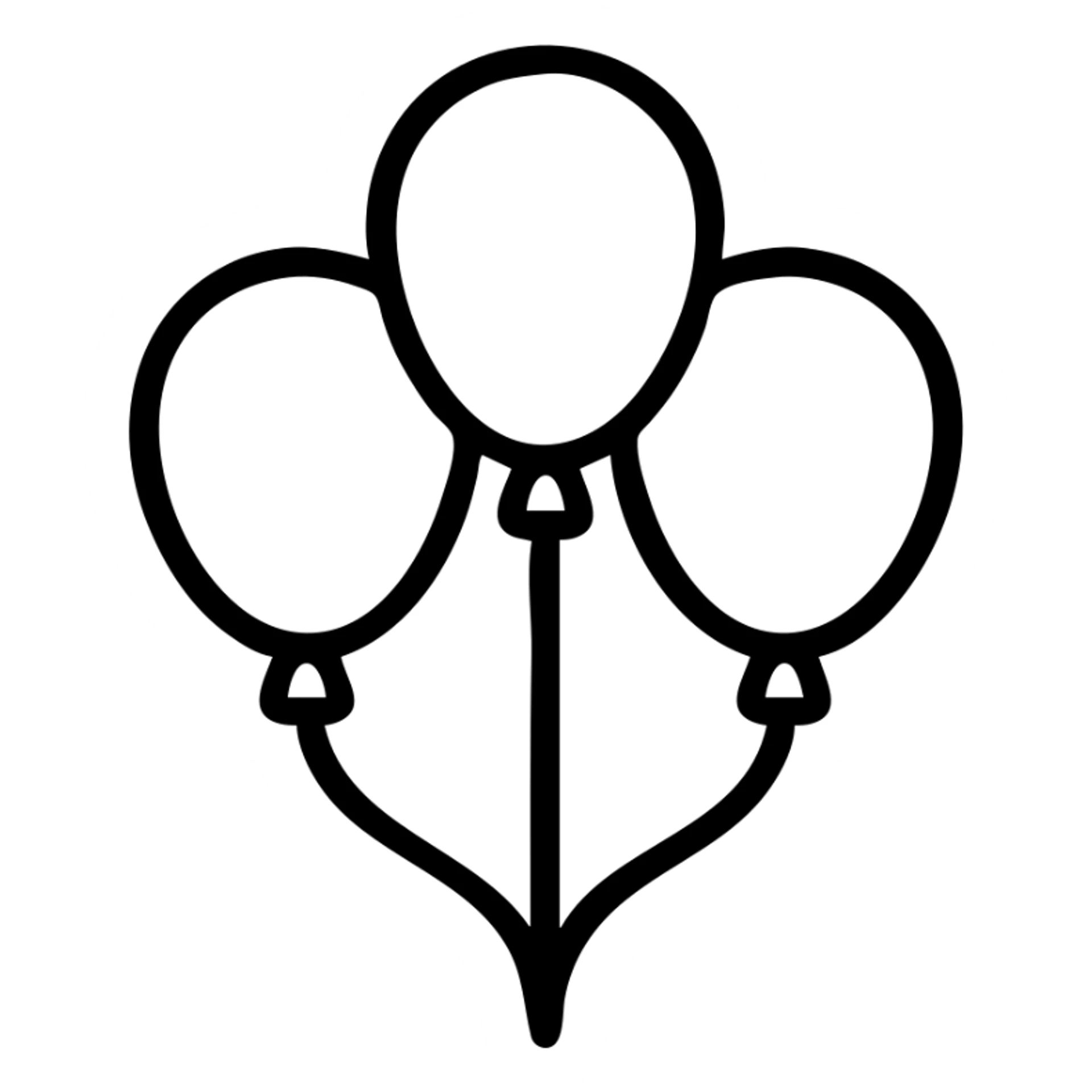 a bunch of outlined balloons, no fill sticker