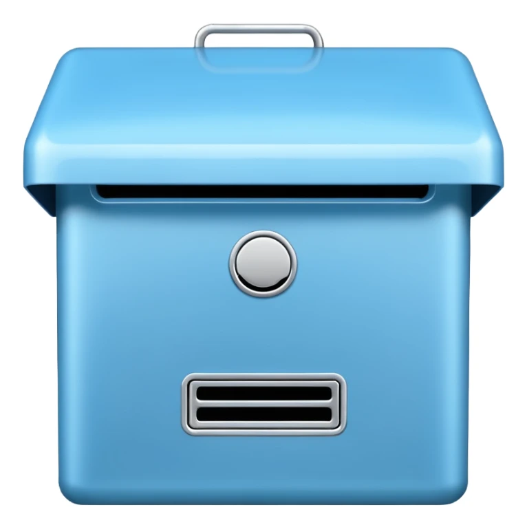 sky blue letter box, front viewsky, with no stain sticker