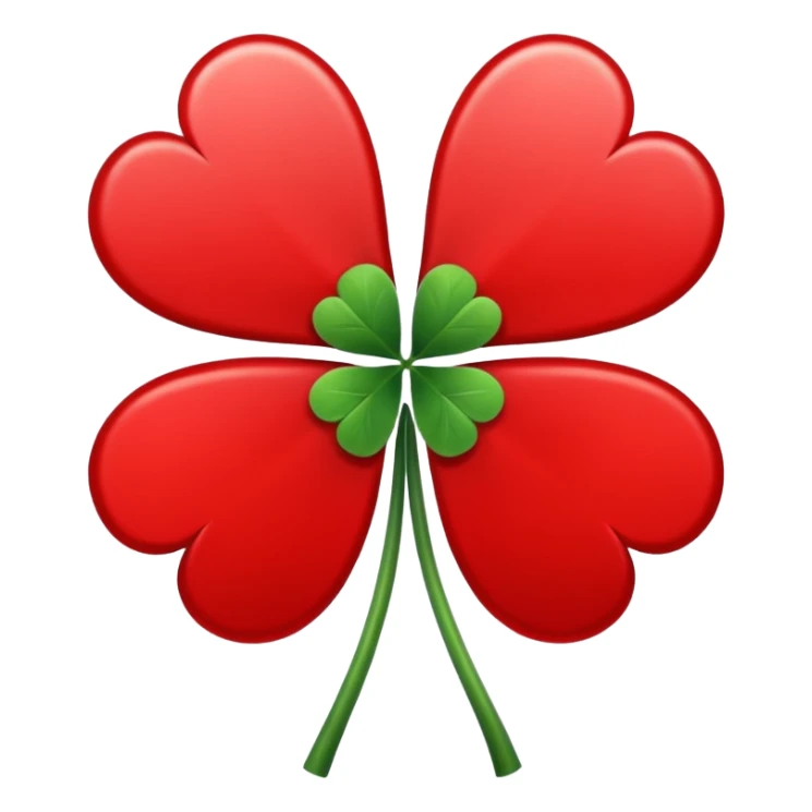 Un trébol de cinco hojas entre rojo y negro  sticker