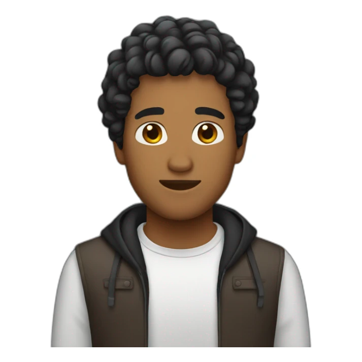 Brown man whit hair black sticker