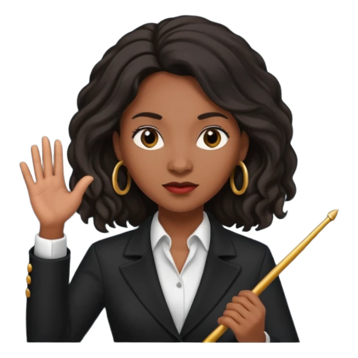 black long haired Female music conductor sticker