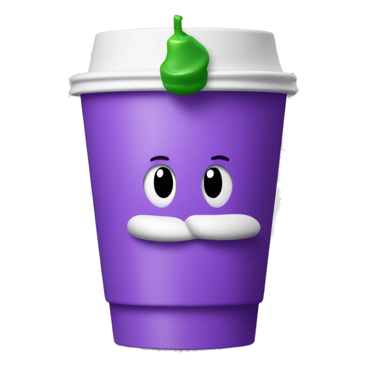 luigi drinking a purple drink out of a styrofoam cup sticker