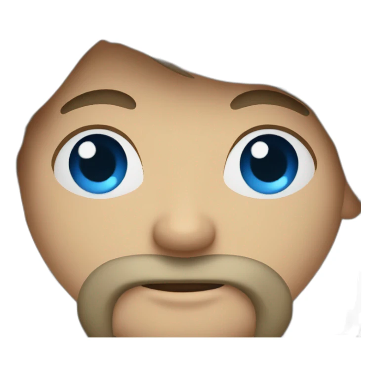 man with mustache and beard up blue eyes brown hair sticker