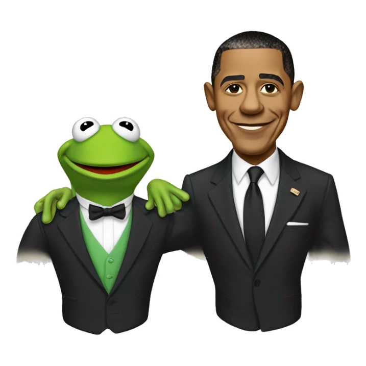 barack obama and kermit the frog sticker