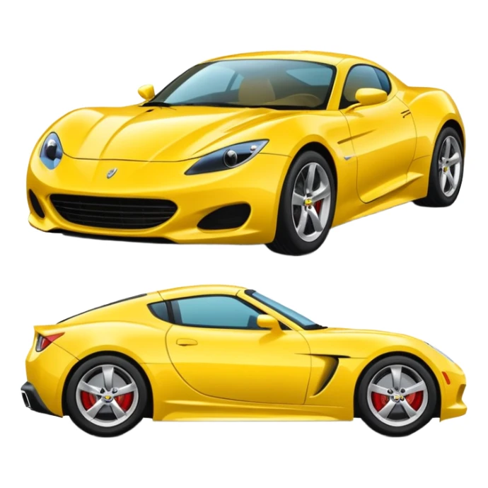 yellow sports car emoji facing right sticker