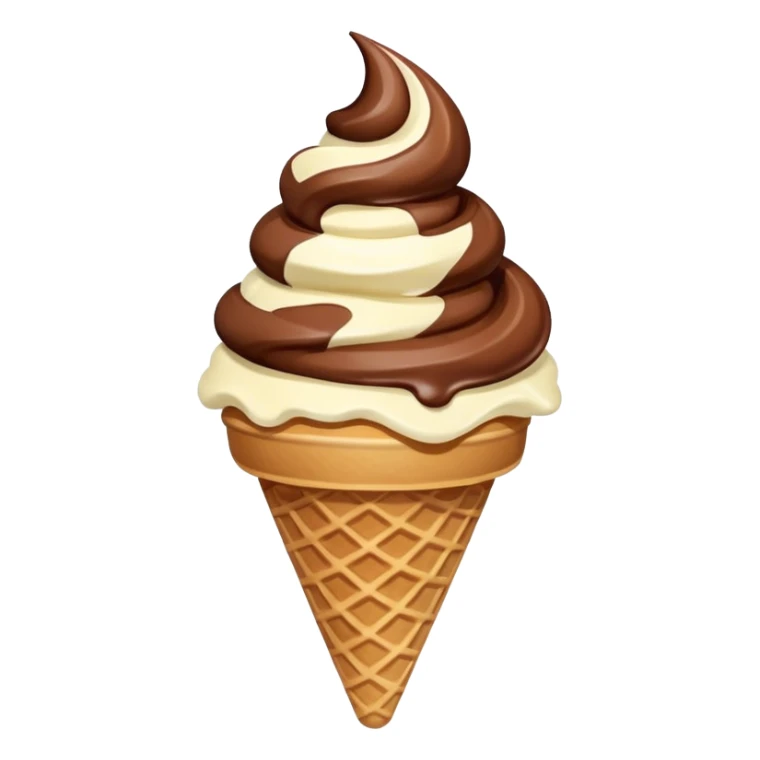 chocolate and vanilla swirl ice cream on cone sticker