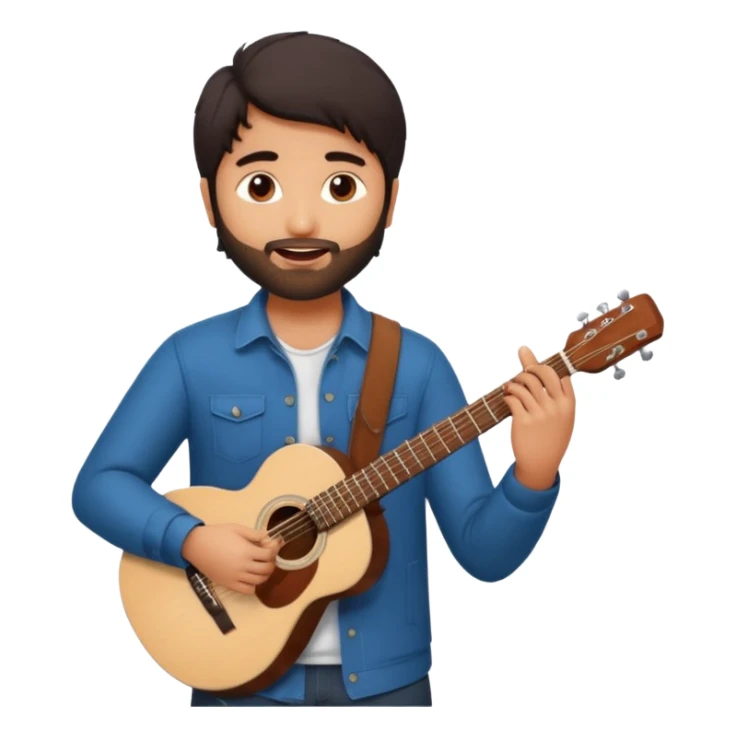 Arijit singh singing gitar hand song play emoji with and black sticker