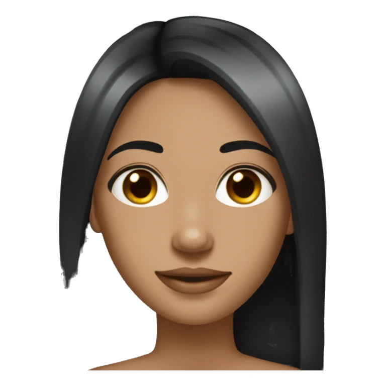 Pretty black straight hair light tan girl sticker