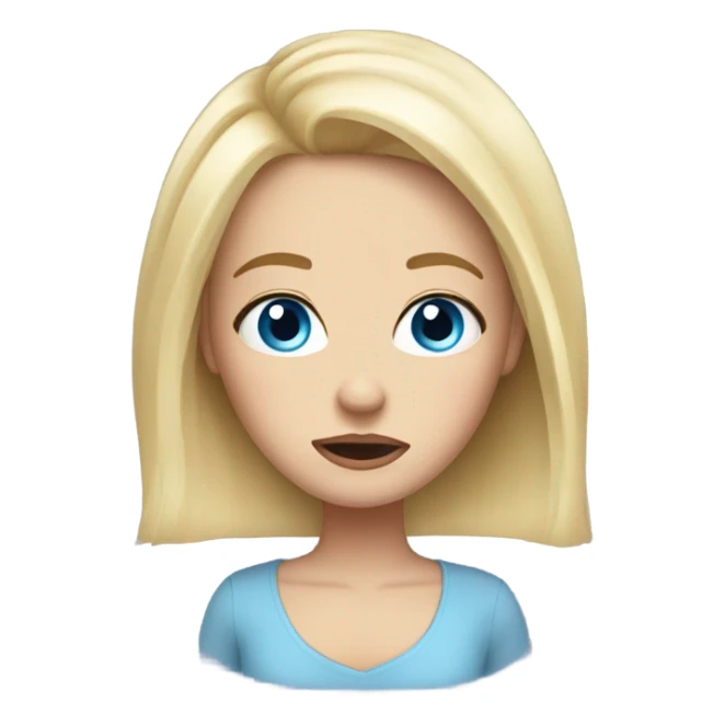 Blonde hair blue eyes girl rolling her eyes sticker