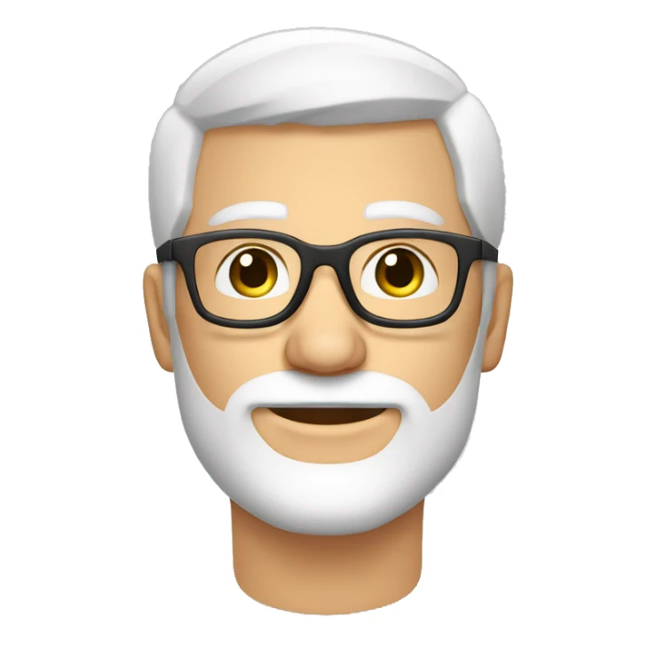 homem branco rosto arredondado oculos fino e barba sticker