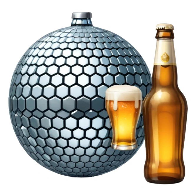 bola de discoteca bebiendo cerveza sticker