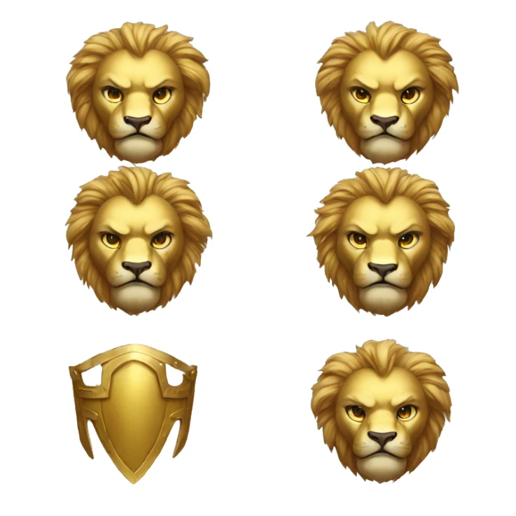 lion paladin angry, golden armor sticker