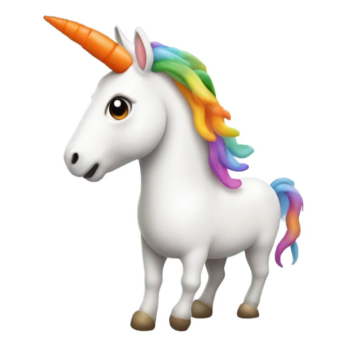 a unicorn with tiny legs and a carrot for a horn  sticker
