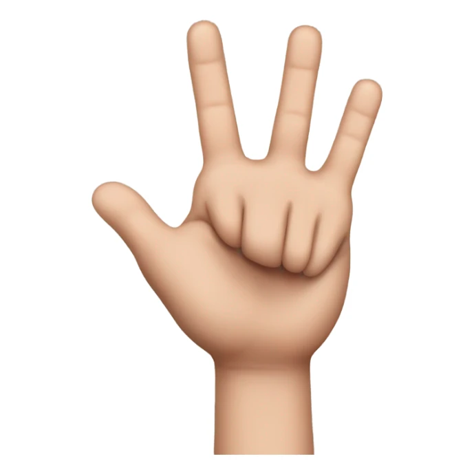 hand with 3 fingers up(thumb, index and pinky) and 2 fingers down(middle, ring) sticker