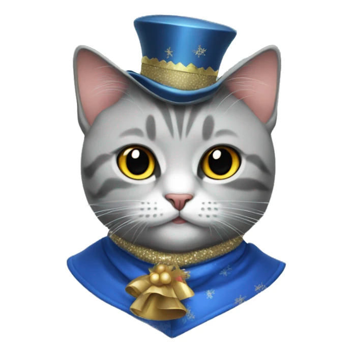 British cat in a New Year's costume. sticker
