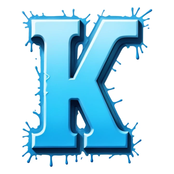 In different shades of blue Graffiti the letter L sticker