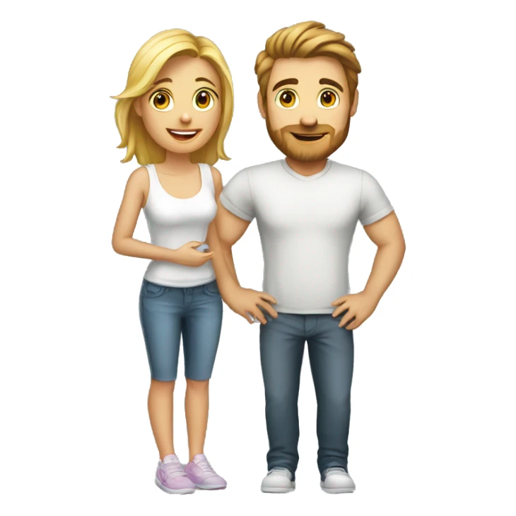 My girlfriend standing beside me and me proposing ger sticker