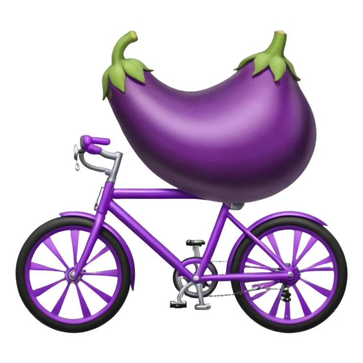 eggplant riding a bike  sticker