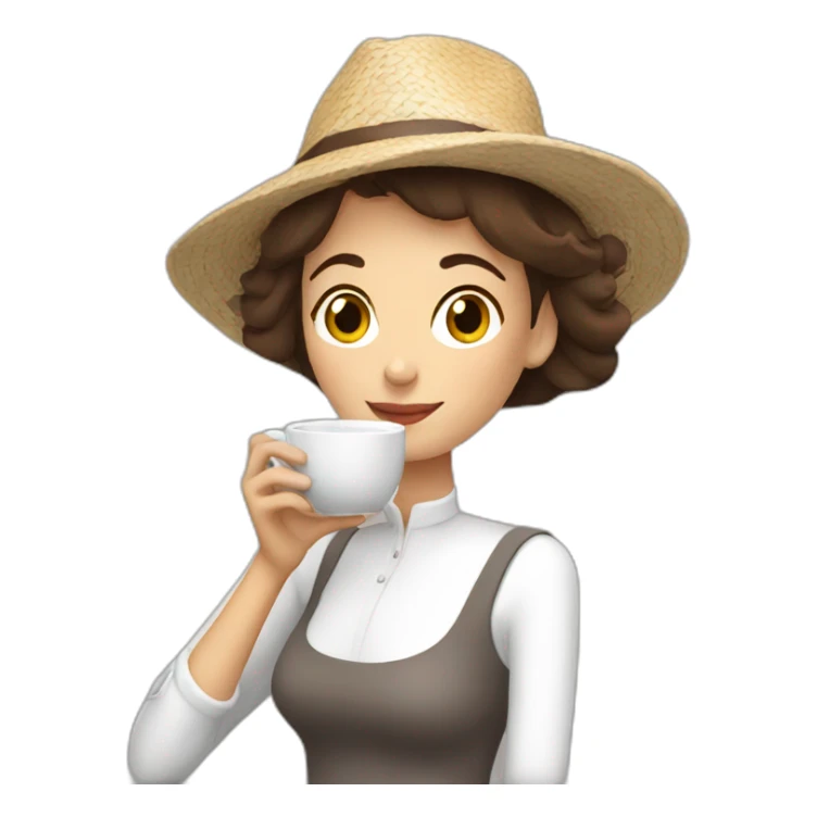 Relax France woman drinking blacktea sticker