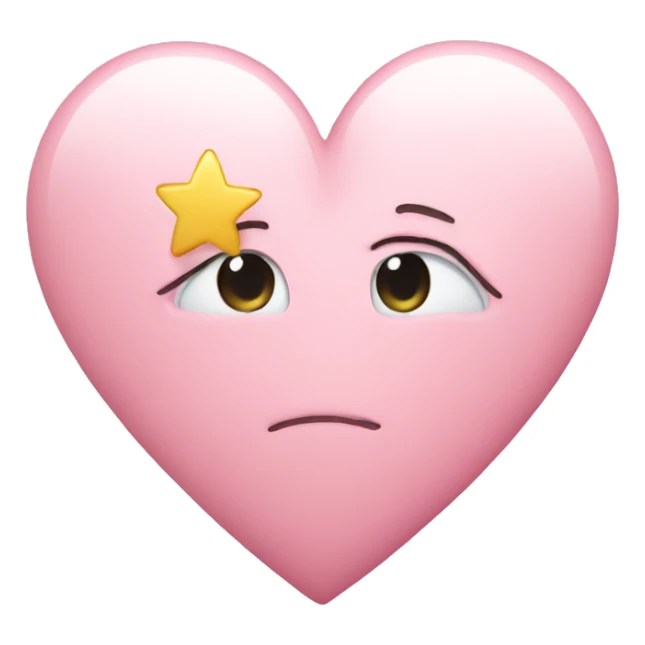 Pastel pink heart with little star sticker
