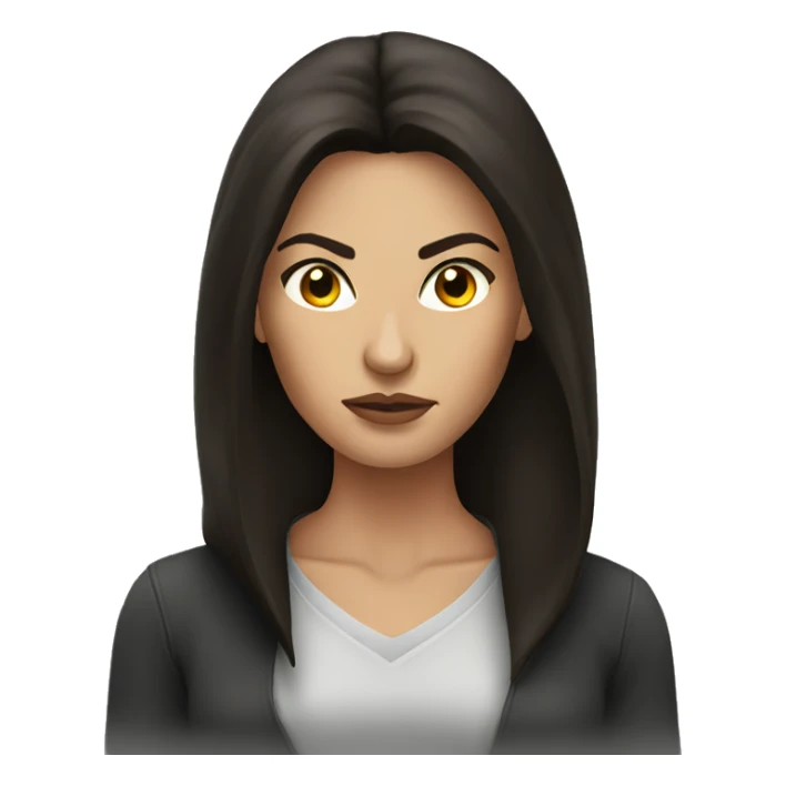 Beautiful woman brunette angry sticker