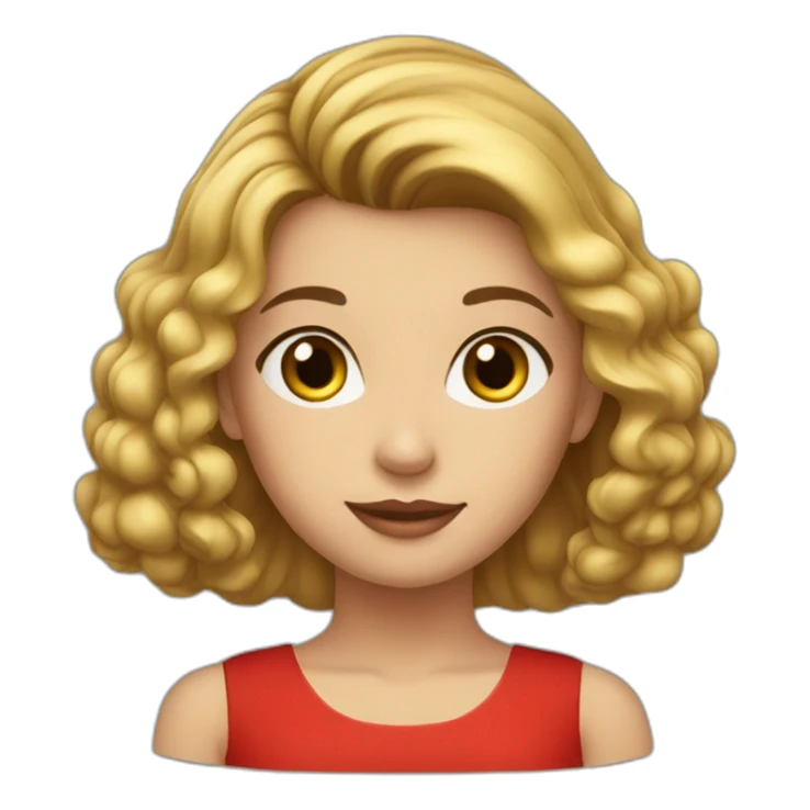 Fair-skin-elegant-girl-in-red-top-with-long-dark-hair sticker