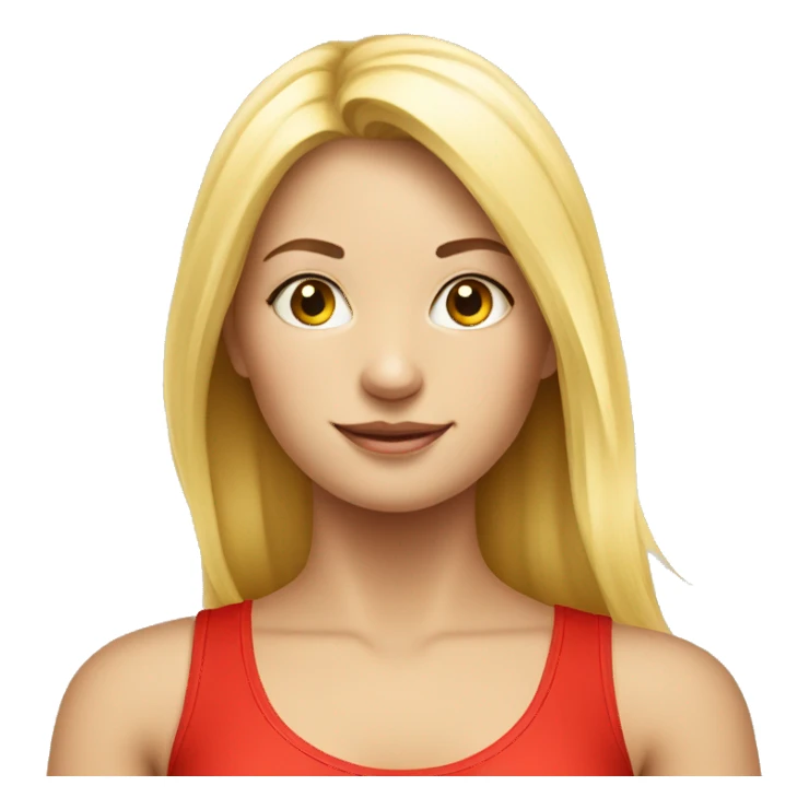  yoga blonde light girl in red yoga sticker