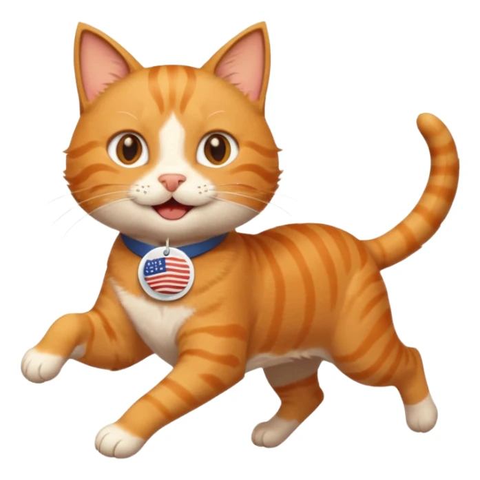 happy cat running for president with an "i voted" sticker sticker