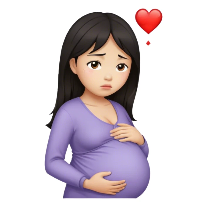 broken heart pregnant asian girl sticker