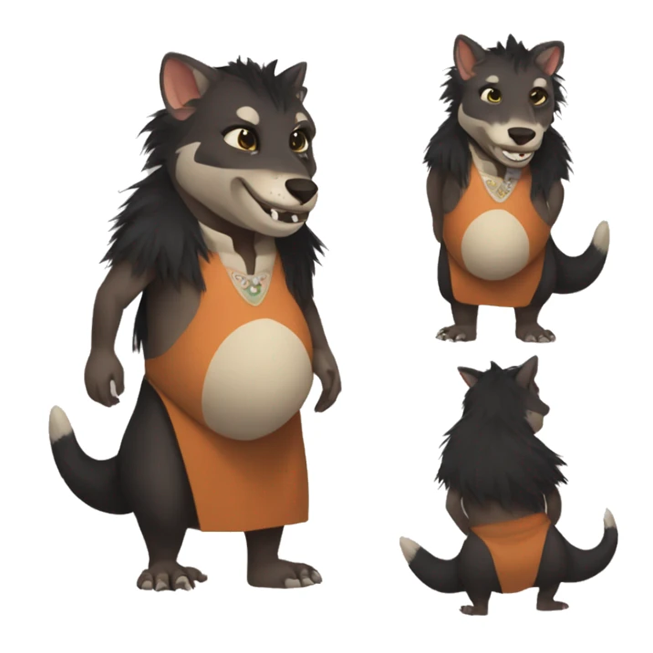 Pregnant Gnoll in a Maternity Dress sticker