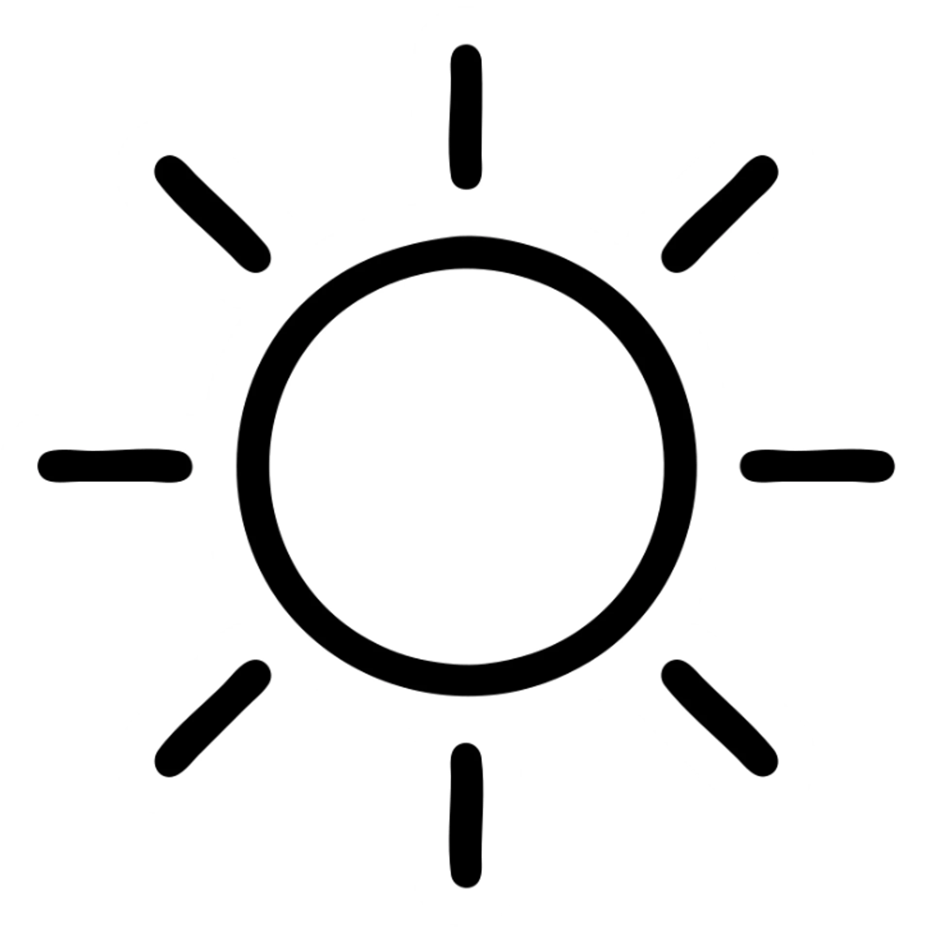 stylized icon of glowing core or sun, with soft rays, symbolizing feeling of being deeply fulfilled, modern icon style sticker