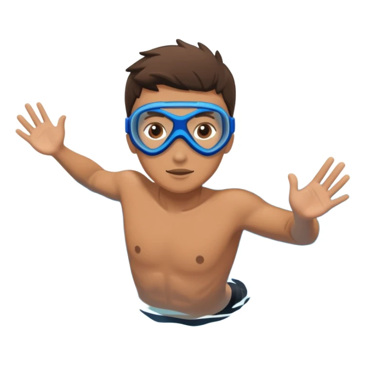 determined pool diver dives into a pool of confidence blue water underneath  sticker