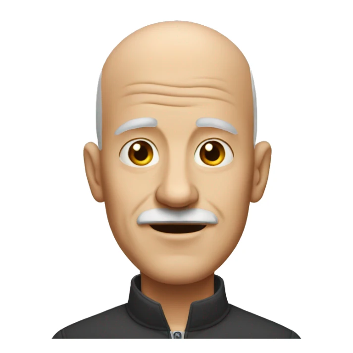 Almost Bald old man no facial hair sticker