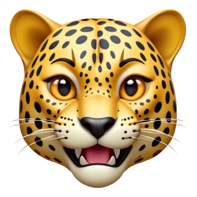 Cinematic Comical Jaguar Portrait Emoji, Head tilted dramatically with an exaggeratedly shocked expression, featuring a sleek, agile form with bold spotted patterns and wide, comically expressive eyes full of humorous disbelief, Simplified yet hilariously expressive features, highly detailed, glowing with a slightly sassy wild glow, high shine, dramatic yet playful, stylized with an air of quirky feline attitude, soft glowing outline, capturing the essence of a meme-worthy jaguar that appears ready to side-eye its way into viral fame instantly! sticker