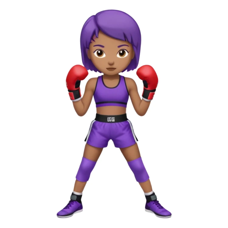 now make a girl whose black in purple kickboxin sticker