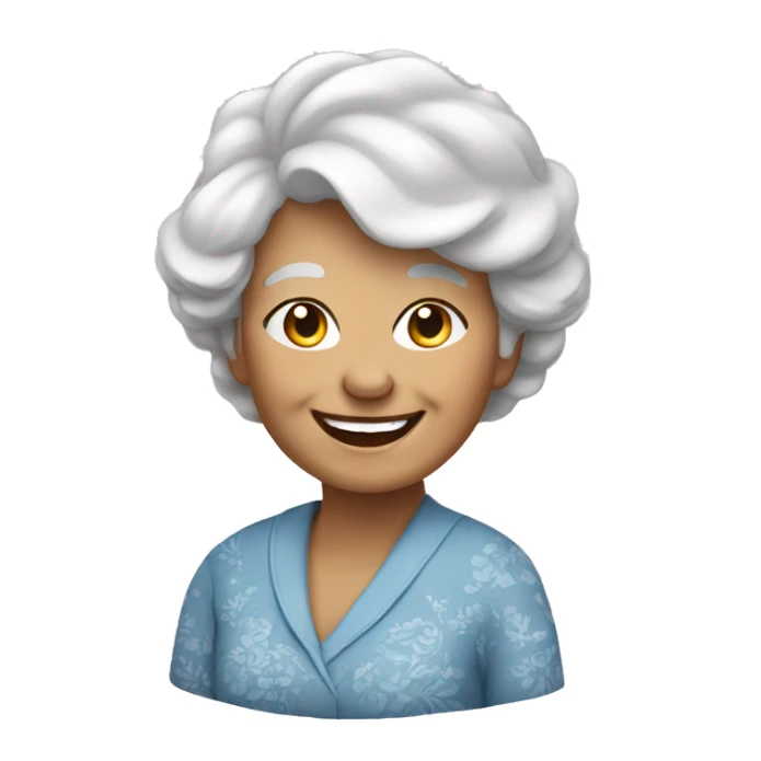 white grand mother happy smile sticker