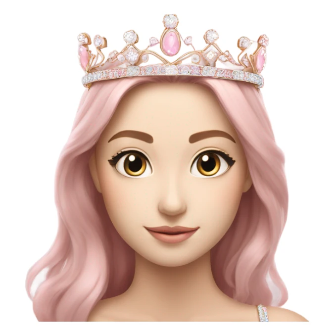 white and pink pastel tiara sticker