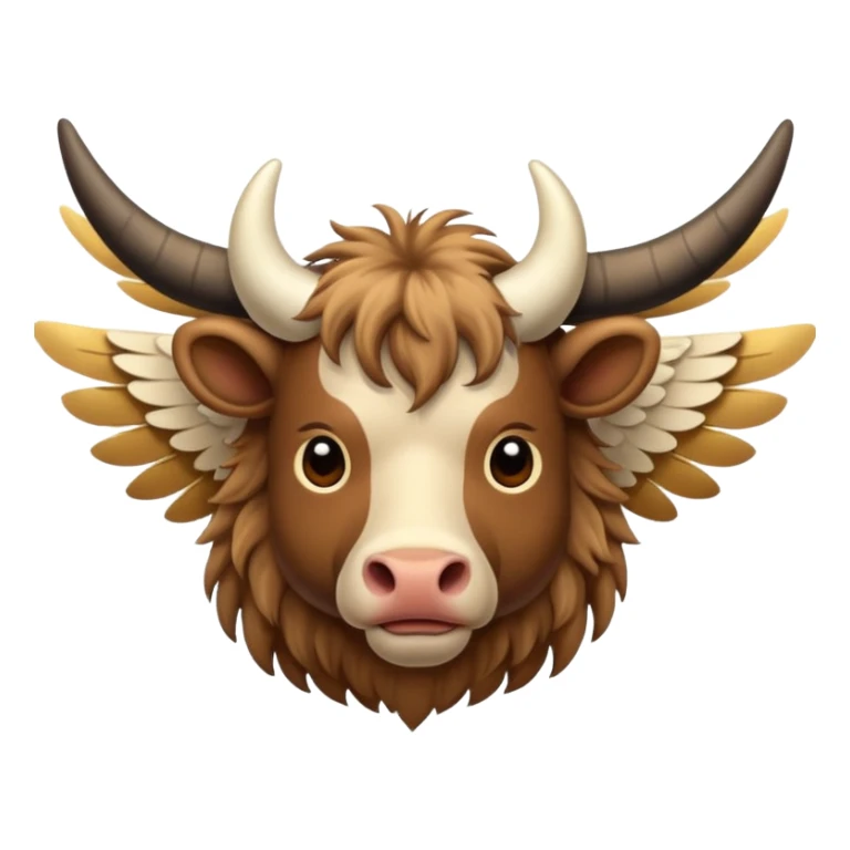 winged ox emoji light brown sticker
