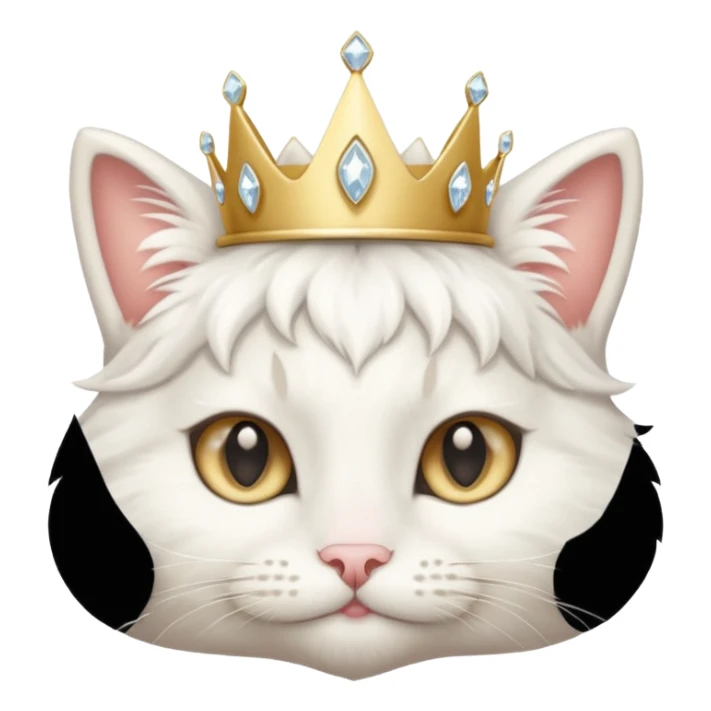 Cat Queen – fluffy white cat with a small diamond tiara.
 sticker