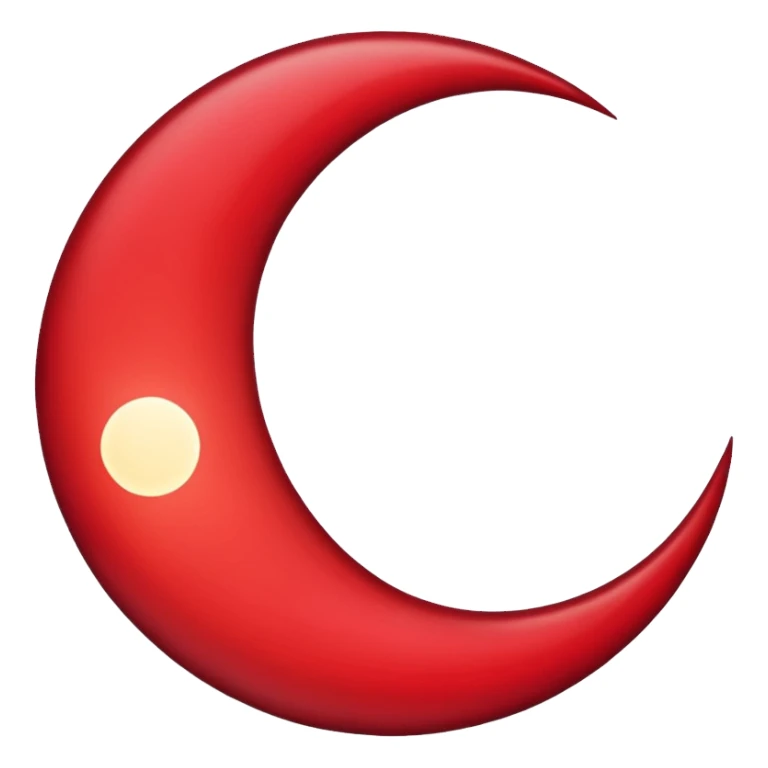 red crescent moon with glowmake it a darker red more burgundy  sticker