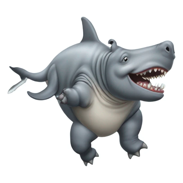Rhino pooping on a shark in space sticker