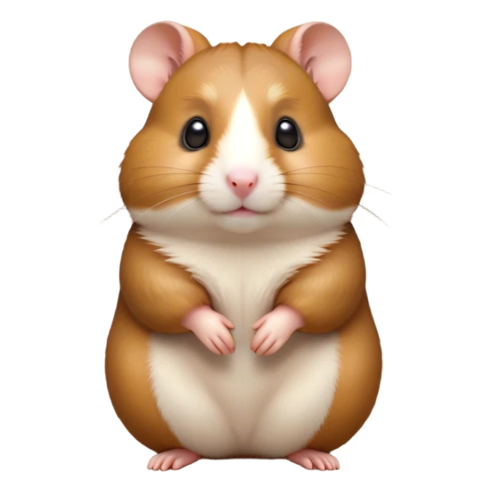 Cinematic Noble Brown Hamster Portrait Emoji, Poised and regal, with a tiny, compact build and a smooth, well-kept rich brown fur, deep-set soulful dark eyes, Simplified yet sharp and sophisticated features, highly detailed, glowing with a soft, dignified glow, high shine, intelligent and energetic, stylized with an air of miniature majesty, focused and attentive, soft glowing outline, capturing the essence of a watchful and confident rodent, so majestic it feels as though it could scurry out of the screen with effortless authority! sticker